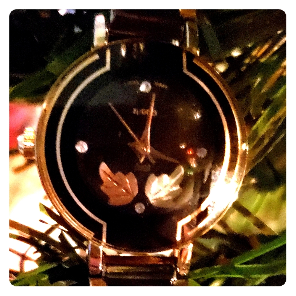 Vintage black hills gold and diamond ladies watch